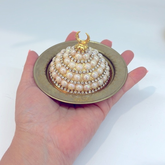 NEW HANDMADE TURKISH TEA SET WITH PEARLS - Picture 5 of 17